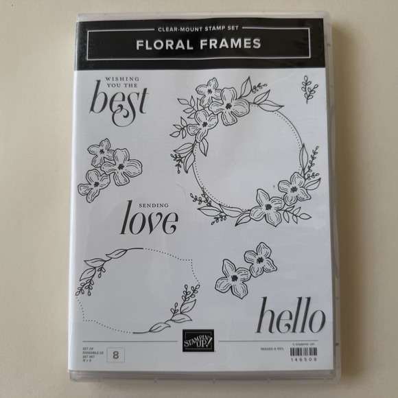 Stampin' Up! Other - Stampin' Up! Floral Frames Cling Stamp Set 146508 Flower Love Hello 8 Stamps NEW
